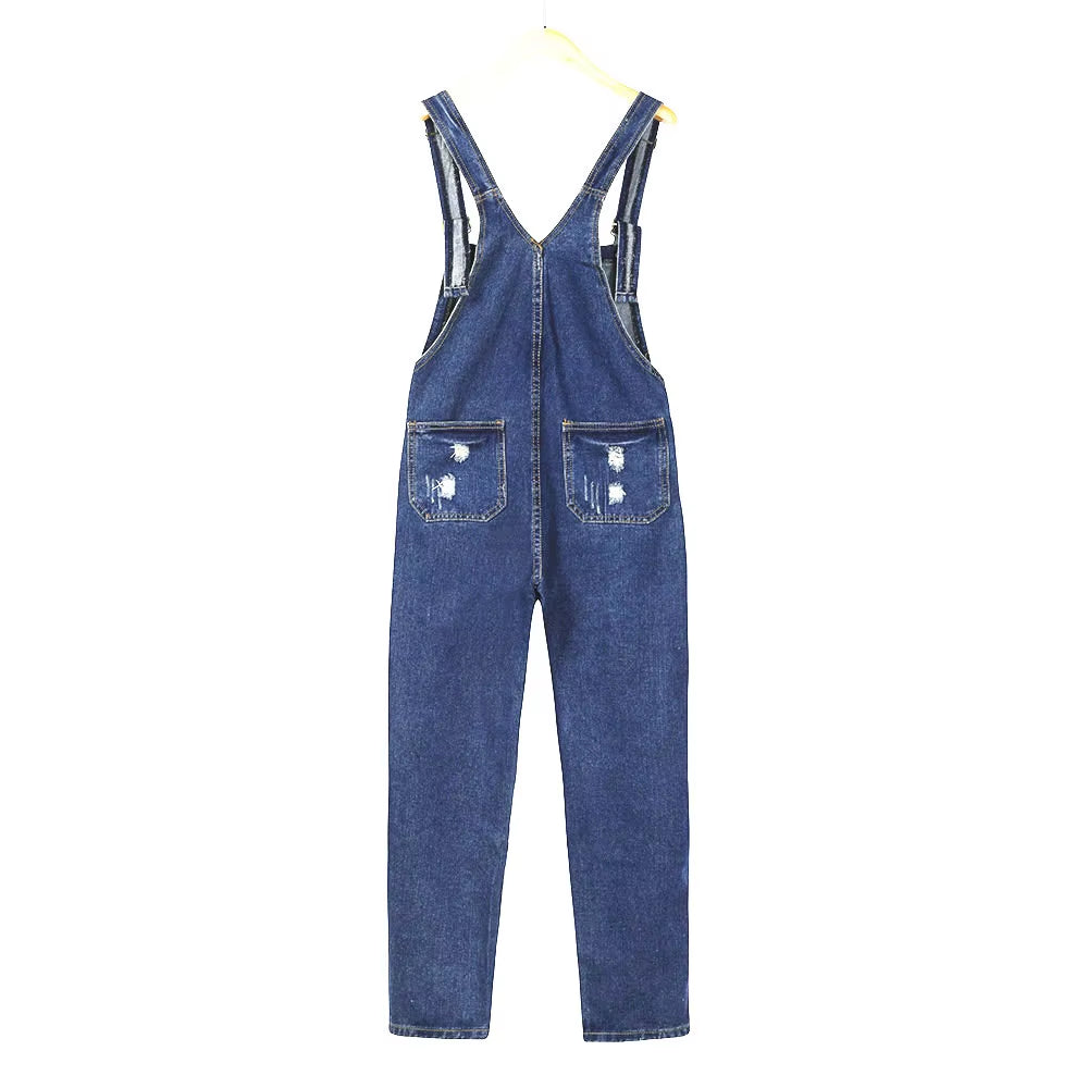 2024 Women Girl Washed Jeans Denim Casual Hole Jumpsuit Romper Overall #16 XXL XXXL.