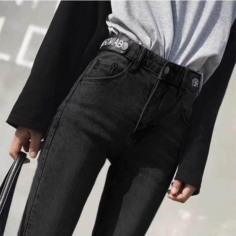 Women Jeans Cotton Solid Female Pencil Trousers Skinny Slim Fit High Waist All-Match Stretchy Stylish Casual Streetwear Chic New.