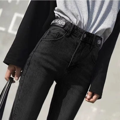 Women Jeans Cotton Solid Female Pencil Trousers Skinny Slim Fit High Waist All-Match Stretchy Stylish Casual Streetwear Chic New.