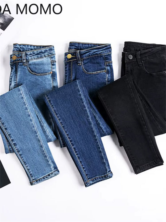 Jeans Female Denim Pants Black Color Womens Jeans Woman Donna Stretch Bottoms Skinny Pants for Women Trousers.