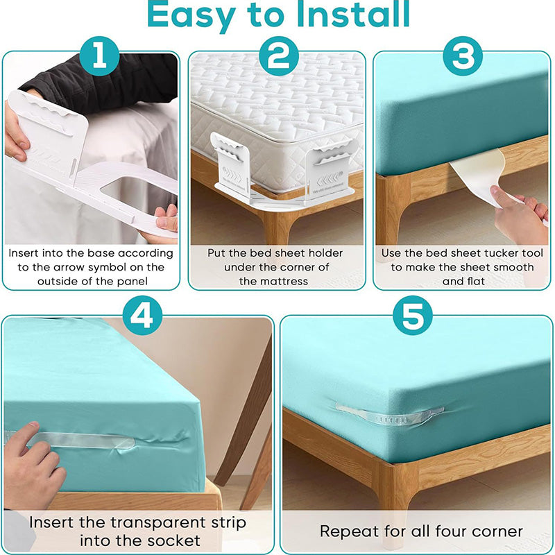 2025 New Invisible Bed Sheet And Bed Cover Detachable Daily Fastener Bed Sheet Clip 4-piece Set To Prevent Displacement Artifact.