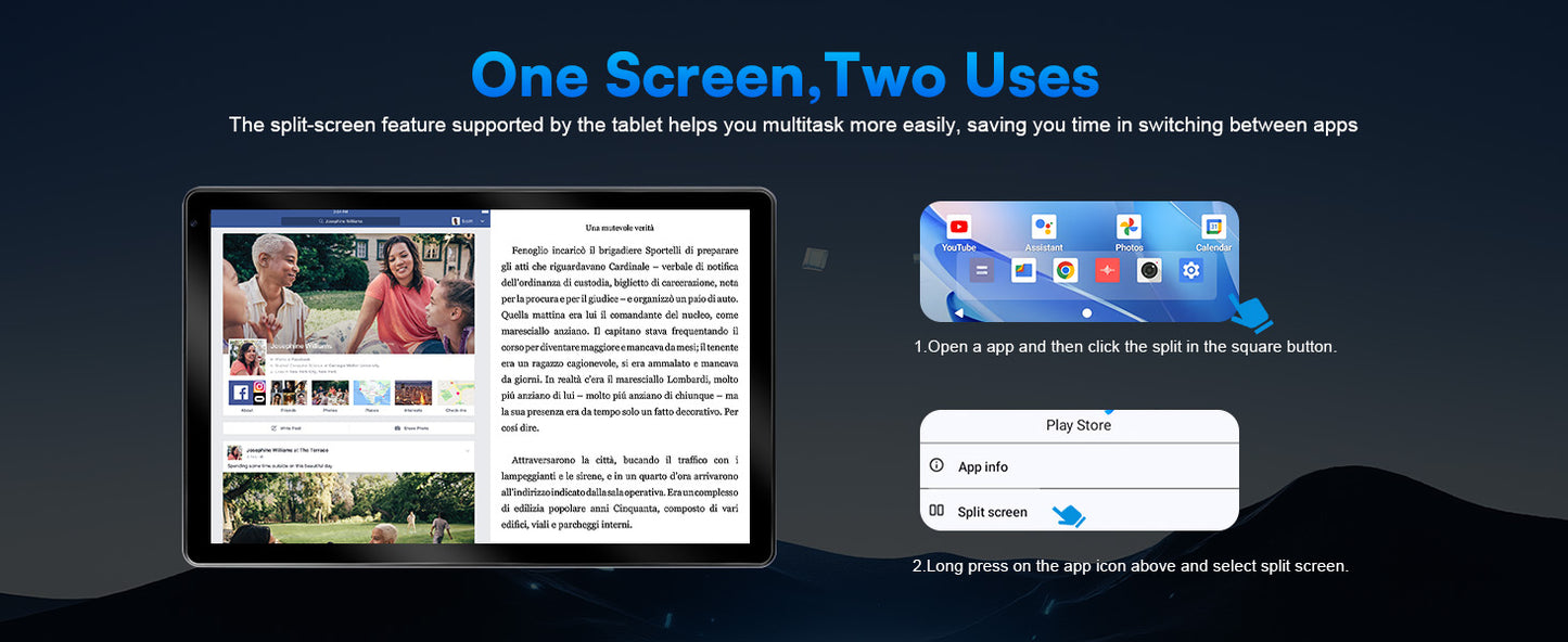 URAO C109L 10 Inch Tablets Android 15 A523 Octa Core Tablet 24GB+128GB 1 TB Expansion WiFi 6 5MP+8MP Camera Keyboard Mouse Set.