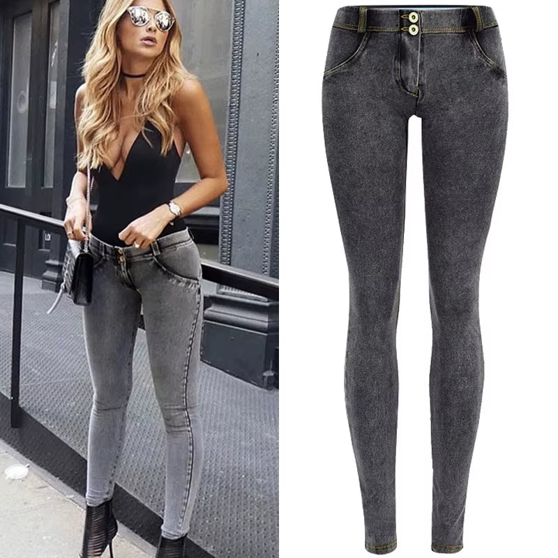 Stretch Jeans Low Waist Women Tight Skinny Denim Pants Buttock Push up Leggings Female Pull on Pencil Trousers Bodycon Jeggings.