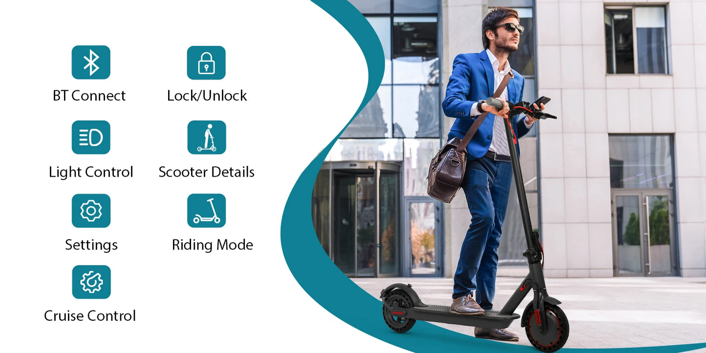 New 2025 AOVOPRO 31KM/H Adults Electric Scooter 36V 350W 25/35KM Long Range 8.5 Inch Dual Brake Folding Electric Kick Scooter