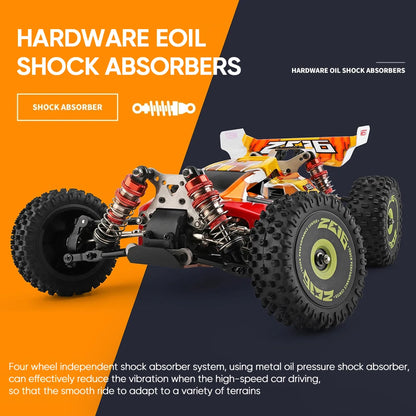 WLtoys 144010 144001 75KM/H 2.4G RC Car Brushless 4WD Electric High Speed Off-Road Remote Control Drift Toys for Children Racing.