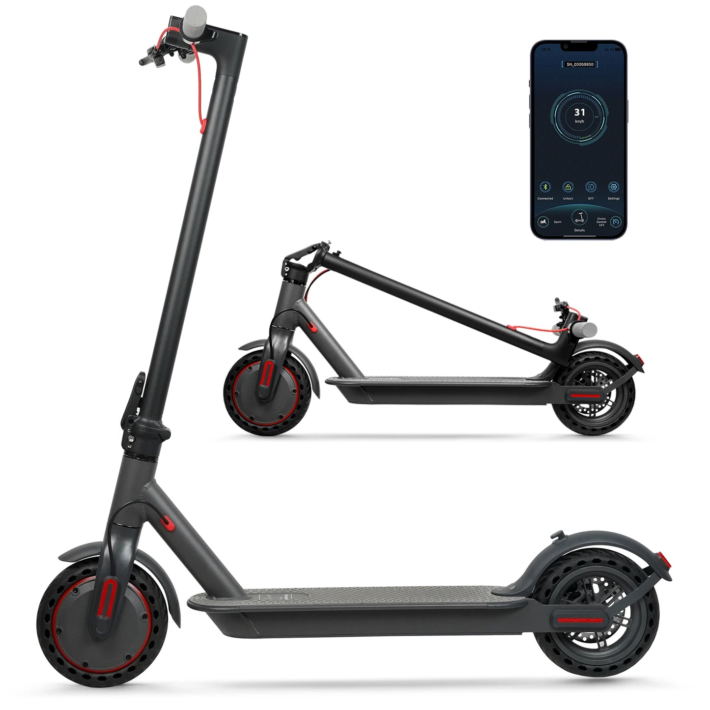 AOVOPRO ES80 500W Electric Scooter for Adults 35KM Long Range 31KM/H Fast Speed Folding Electric Scooter 8.5 Inch Smart Escooter