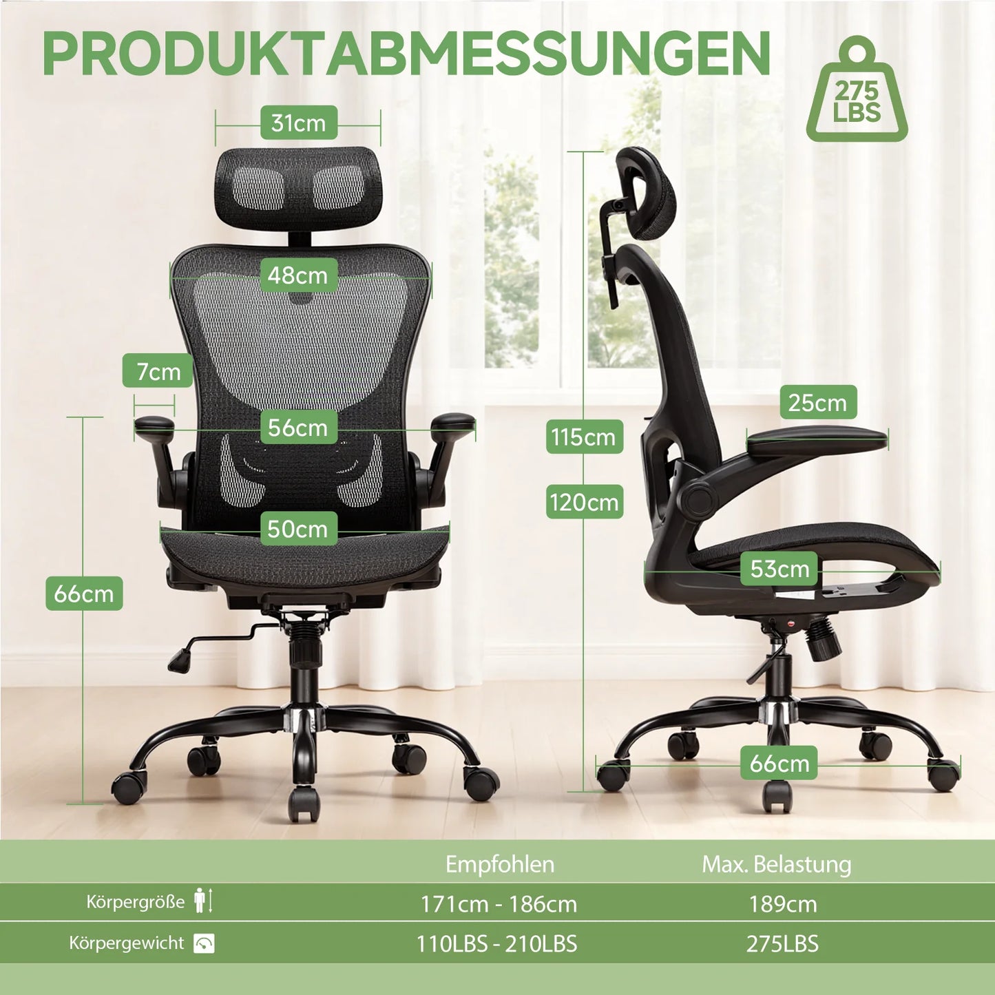 GTPLAYER Bürostuhl Ergonomisch, Schreibtischstuhl mit Verstellbarer Kopfstütze,Gaming Stuhl Wippfunktion, Chefsessel aus Mesh