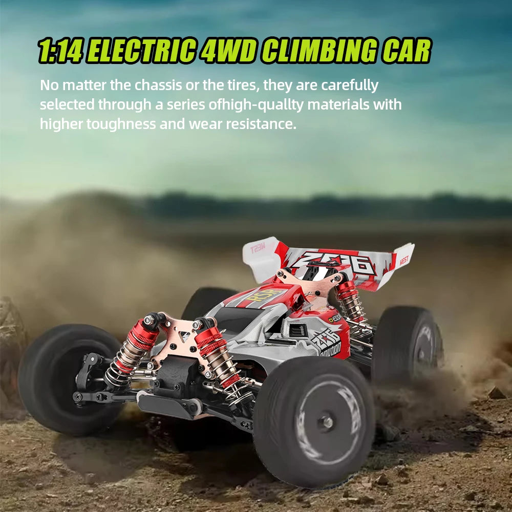 WLtoys 144010 144001 75KM/H 2.4G RC Car Brushless 4WD Electric High Speed Off-Road Remote Control Drift Toys for Children Racing.