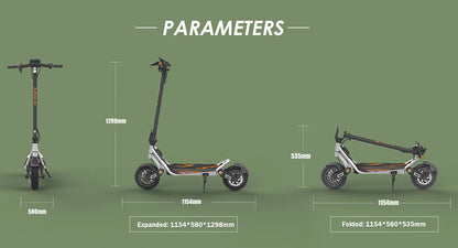 Kukirin A1 Folding Electric Scooter, 800W 48V 13Ah Battery, 10" Vacuum Tire, 45km/h Max Speed 45km Range Front & Rear Disc Brake