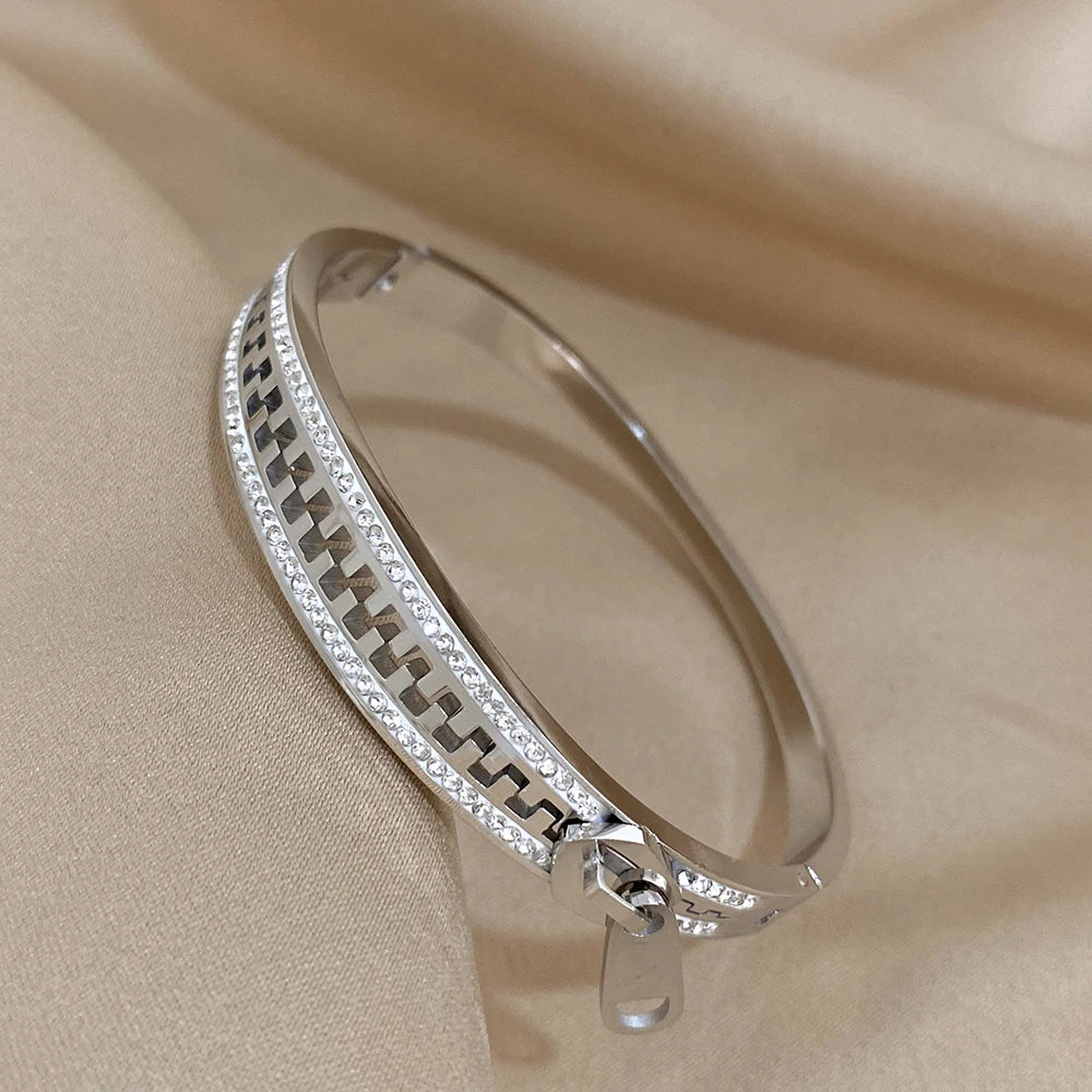 Original Zipper Bracelet Charm Bangle Stainless Steel Zip Hand Bracelets Gold Plated Luxury Jewelry for Women Designer.
