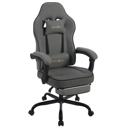 WOLTU Drehbarer Gamer-Stuhl, Gaming-Stuhl, ergonomischer Büro-Computerstuhl mit Lendenkissen, Fußstütze