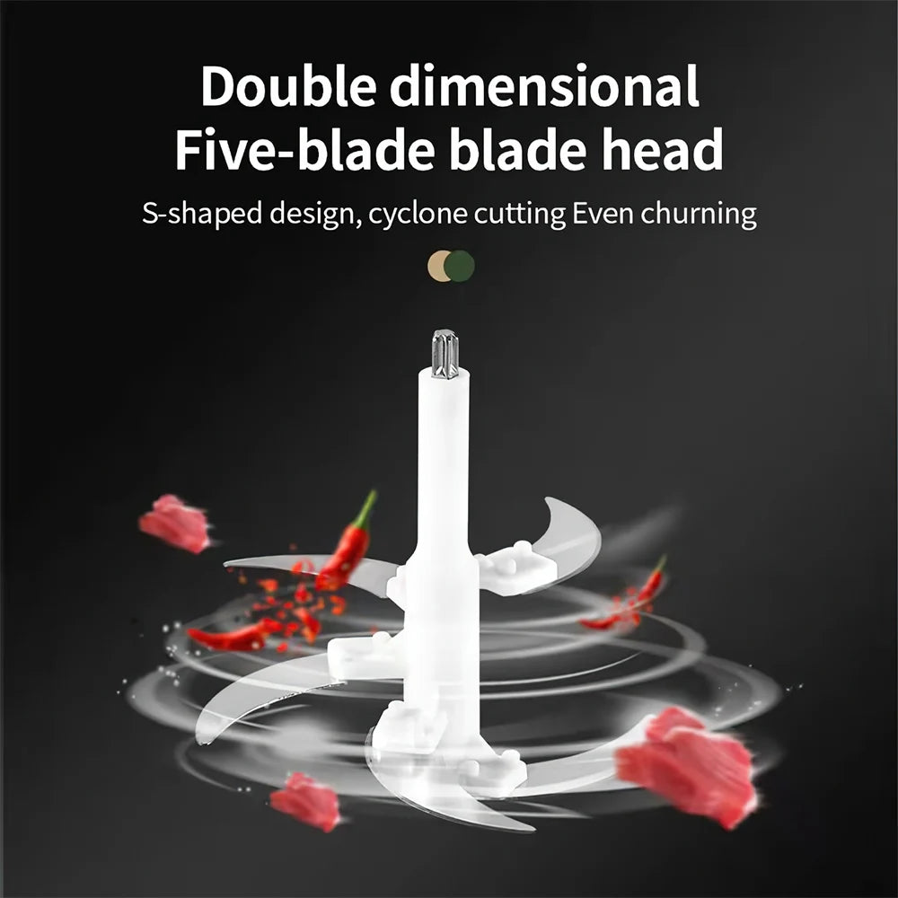 Electric Meat Grinders 5L Food Crusher Stainless Steel Multifunctional Vegetable Slicer Processor Chopper Kitchen Blenders.