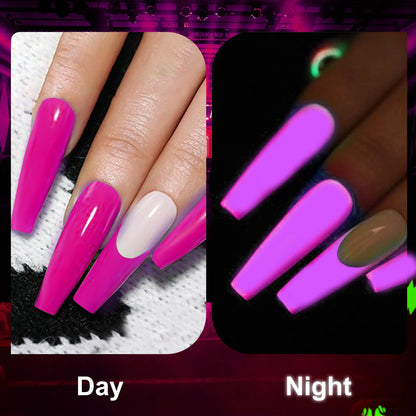 30g Luminous Nail Art Powder Halloween Dipping Powder Pink Pumpkin Orange Glow In Dark Phosphor Powder Party Manicure Salon DIY.