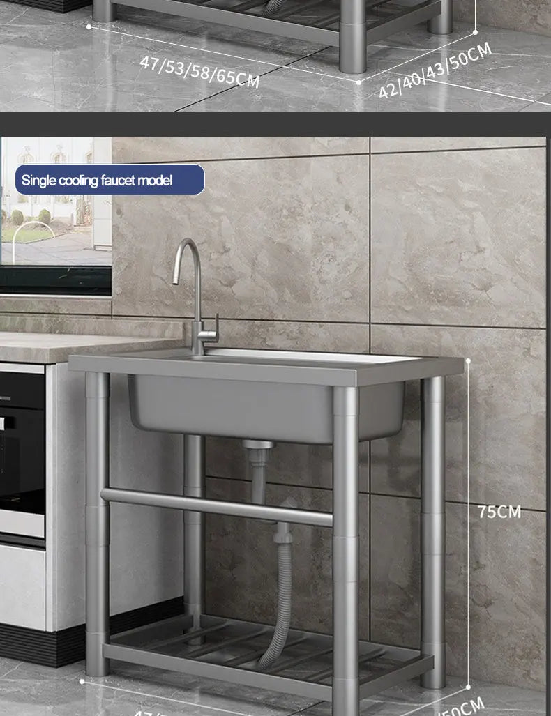 304 stainless steel sink, single-sink sink, household vegetable-washing sink, under-sink sink, large single sink, kitchen water