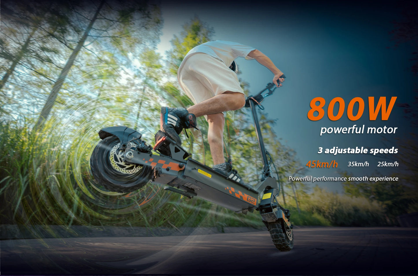 Kukirin G2 Foldable Electric Scooter  1200W Peak Motor 48V 15.6Ah Battery 10-inch Tire 45km/h Max Speed 55km Range.