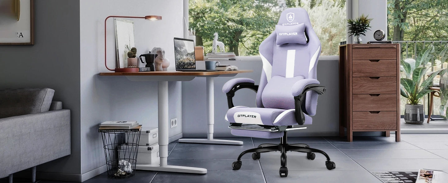 GTPLAYER Gaming Stuhl, Gamer Stuhl, Atmungsaktiver Bürostuhl aus Hochwertigem Stoff, Ergonomischer PC-Stuhl, Verstellbarer