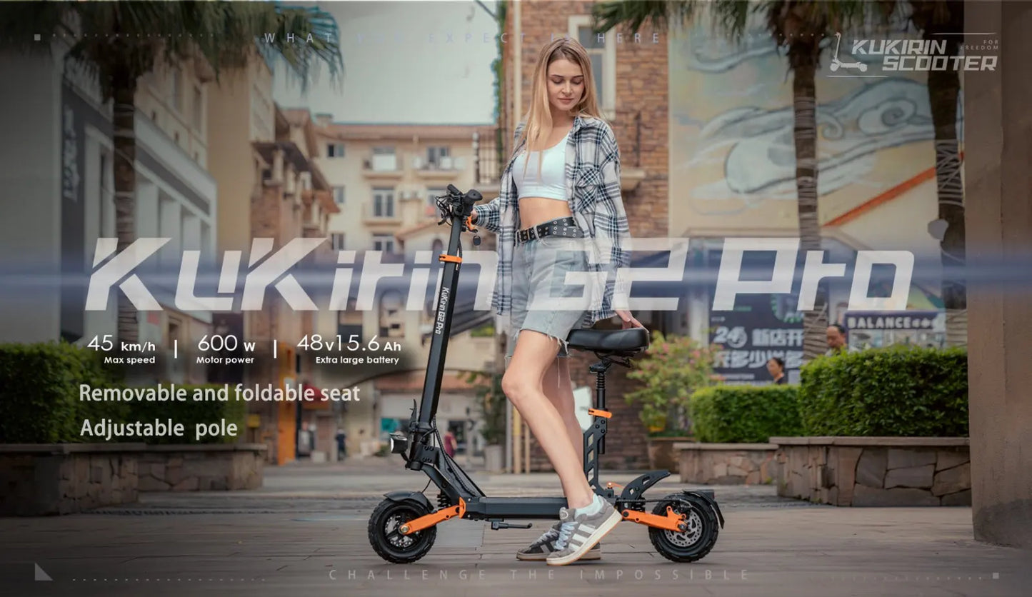 2025 New KuKirin G2 Pro Foldable Electric Scooter 1000W 48V 15.6AH Maximum Speed 45 km/h Range up to 58 km 9 " tires.