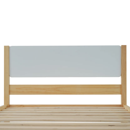 Rosahqnda Einzelbett 90*200cm Doppelbettgestell 140*200cm Holzbett Jugendbett Apartmentbett Gästebett Hauptschlafzimmer, Kiefer