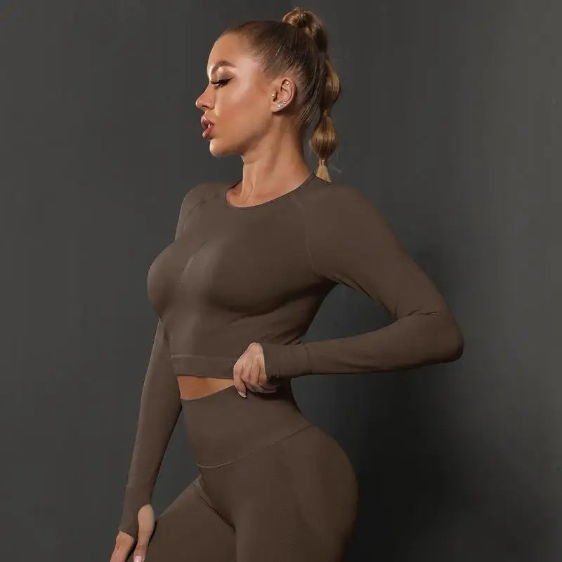 Cuties Women's Long Sleeve Top Sport Tops Yoga For Female Running Tight Tops Workout Suit Long Tee