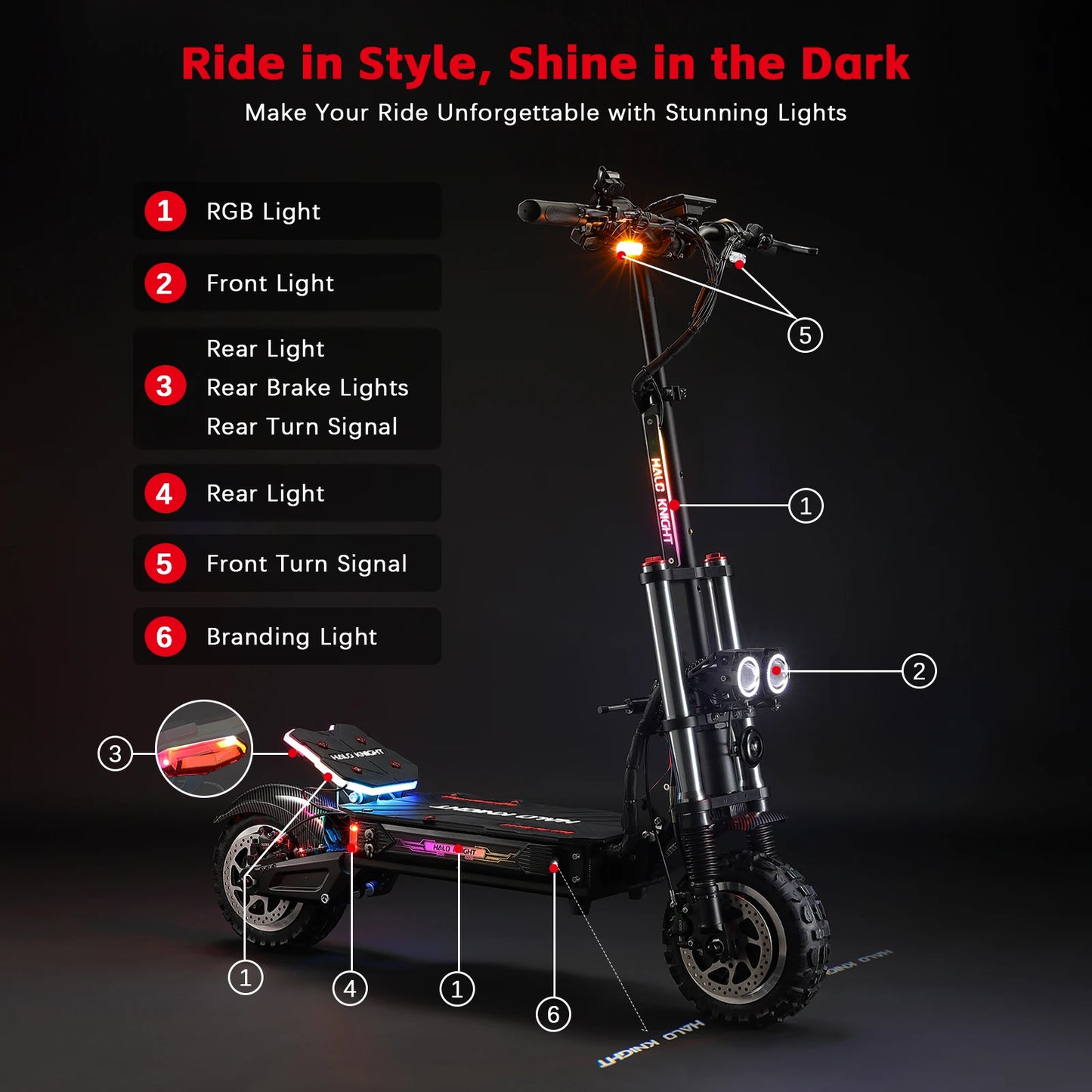 HALO KNIGHT T107Pro 6000W Adult Electric Scooters 95km/h Professional Powerful E Scooter 60V 38.4Ah Dual Motor Fast E-scooter.