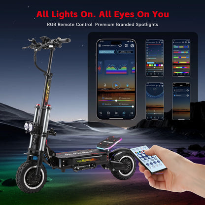 HALO KNIGHT T107Pro 6000W Adult Electric Scooters 95km/h Professional Powerful E Scooter 60V 38.4Ah Dual Motor Fast E-scooter.