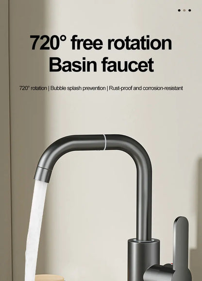 Copper universal faucet, washbasin, bathroom, cold and hot water, household washing, washing, vegetable washing, washbasin, fauc