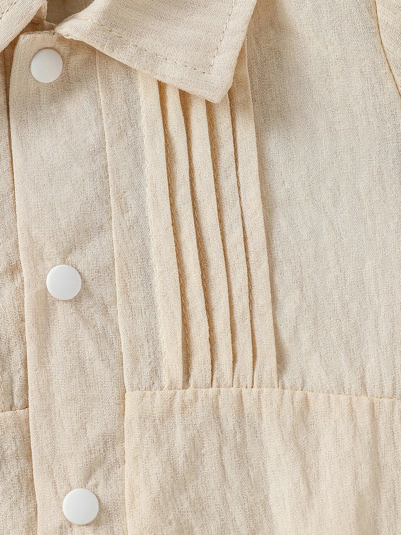 Baby Solid Jungen Kurzarm Button Up Kragen Body Sommer Alltag Overall.