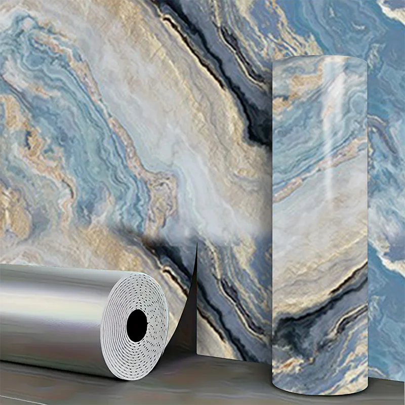 Imitation tile self-adhesive PVC marble waterproof wall sticker for living room kitchen bedroom decoration sticker