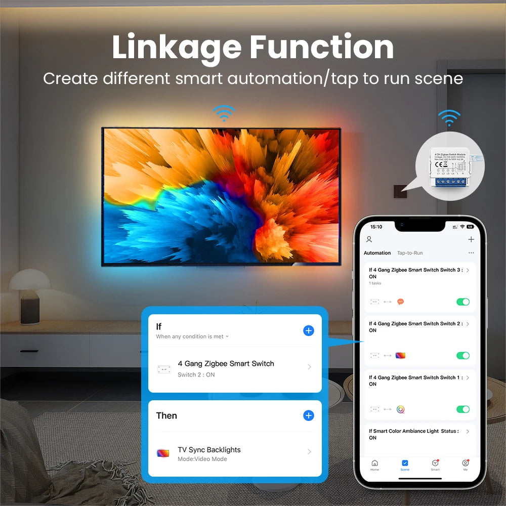 AVATTO Tuya WiFi Zigbee Smart Lichtschaltermodul, Neutralleiter/Keine Neutralleitersteuerung DIY Breaker Arbeit für Alexa, Google Home.