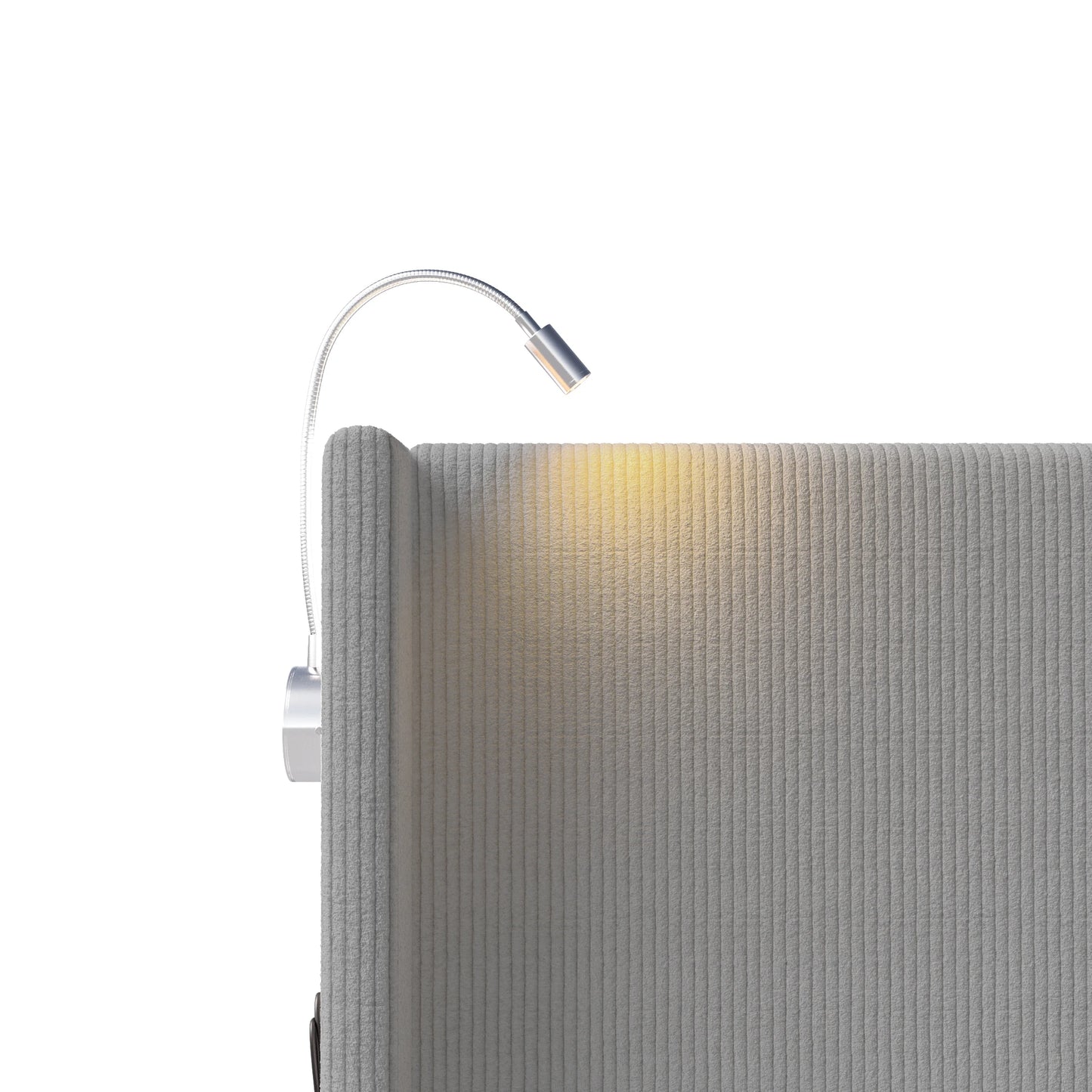 140 x 200 cm großes Cord-Doppelbett mit Stauraum, Bettkopf mit Leselicht, zwei USB-Ladeanschlüssen, ohne Matratze