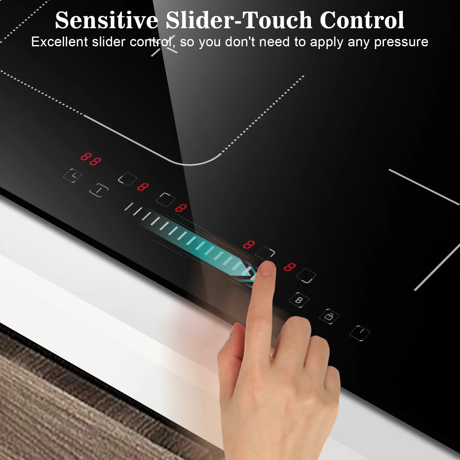 Karinear Built-in 4-Burner Induction Cooktop, electric Induction Hob with Flexzone, Slider Control, Timer, Boost Function, 7200W.