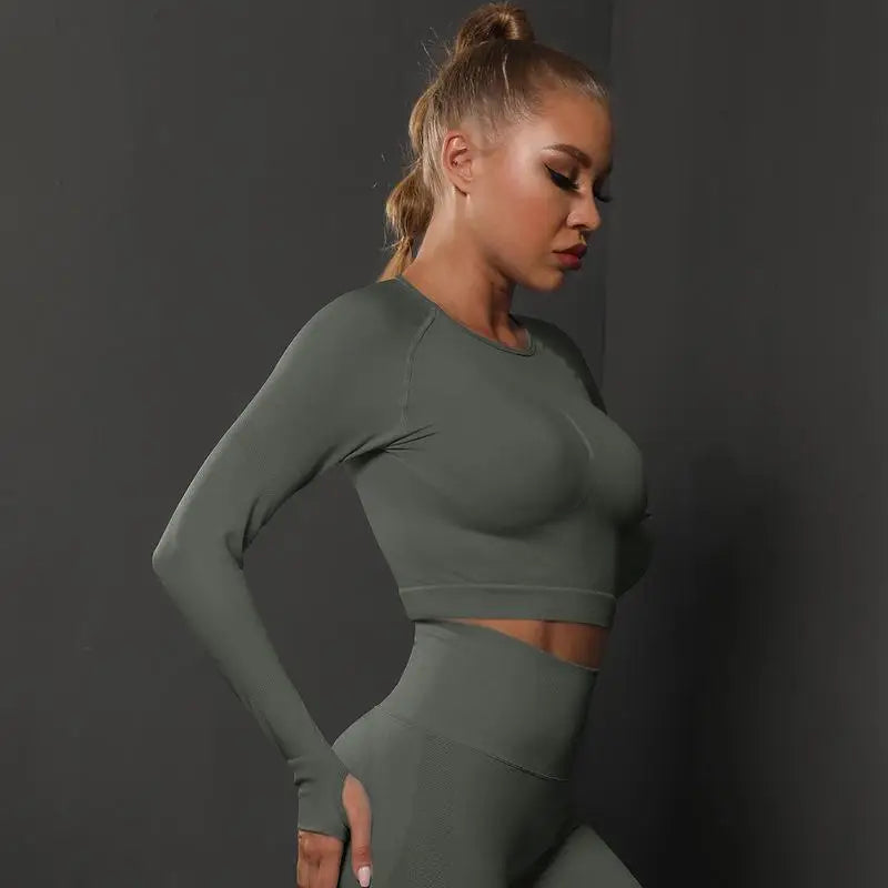 Cuties Women's Long Sleeve Top Sport Tops Yoga For Female Running Tight Tops Workout Suit Long Tee