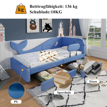 Kinderbtt Stabiler Metallrahmen mit Lattenrost und Erhöhten Seitenteilen für Sicheres Schlafen