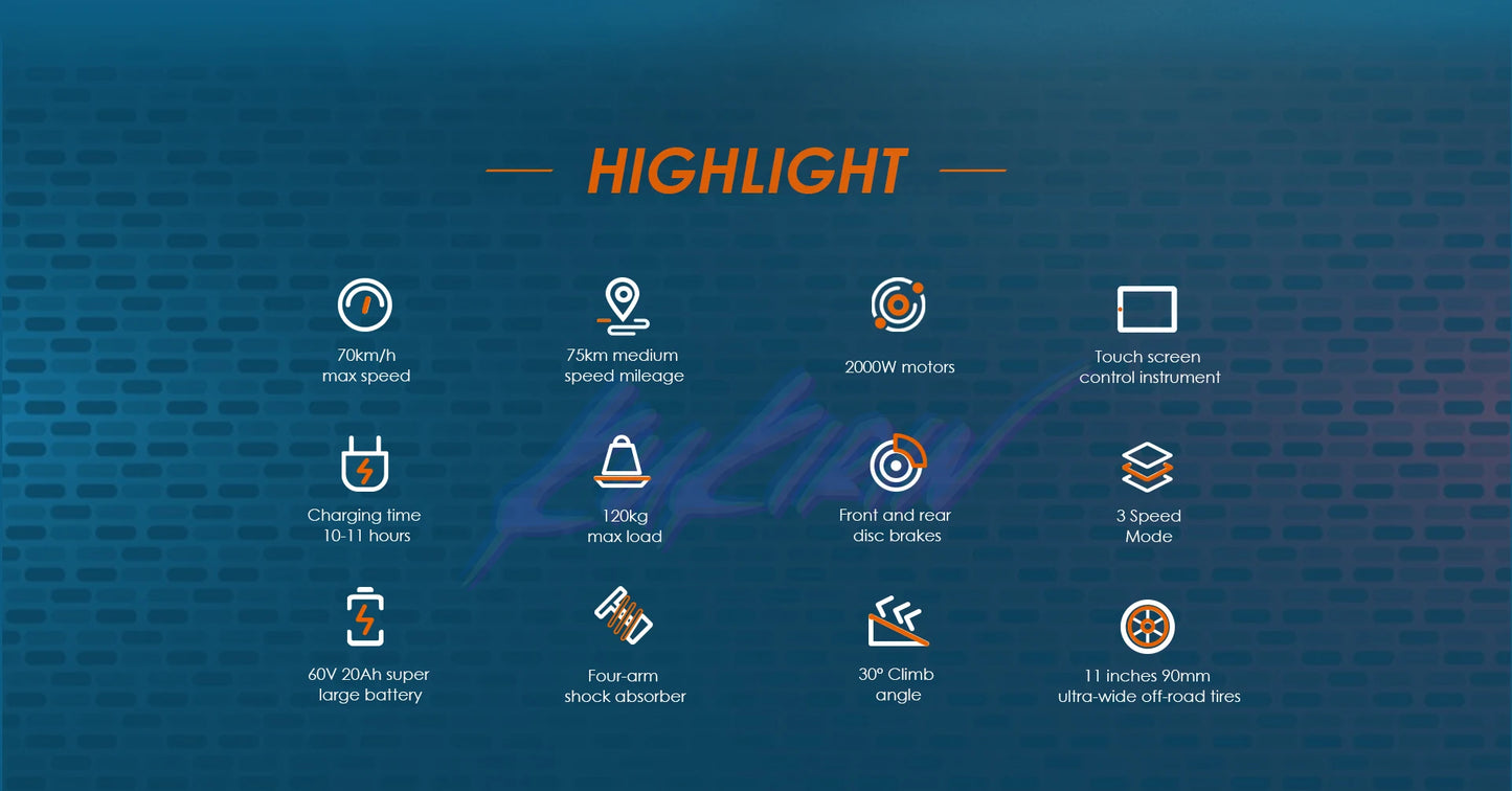 KuKirin G4 Electric Scooter Foldable , 2000W Motor, 60V 20Ah Battery, 70km/h Top Speed, 75km Range, 11'' Tubeless Wheels.