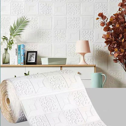Retro Brick Pattern Room Decor PVC Home Decorations 3D Wallpaper Foam Wall Stickers DIY Self-adhesive 70cmX1m Renovation