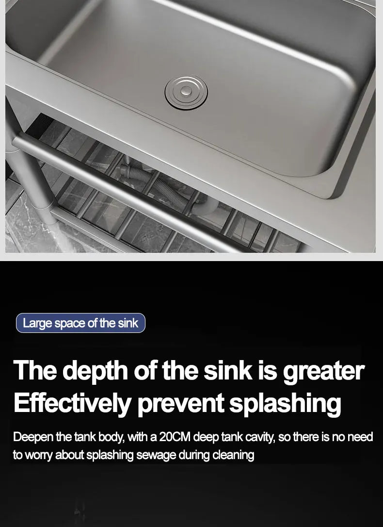 304 stainless steel sink, single-sink sink, household vegetable-washing sink, under-sink sink, large single sink, kitchen water