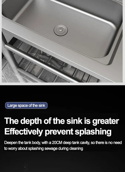 304 stainless steel sink, single-sink sink, household vegetable-washing sink, under-sink sink, large single sink, kitchen water