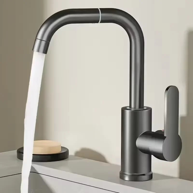 720° Swivel Spout Dual Use Kitchen Bathroom Faucet 360° Swivel Metal Finish Valve Core High Arc Spout Bathroom Accessories