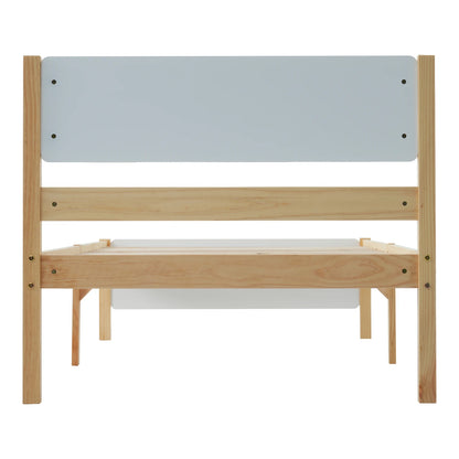 Rosahqnda Einzelbett 90*200cm Doppelbettgestell 140*200cm Holzbett Jugendbett Apartmentbett Gästebett Hauptschlafzimmer, Kiefer