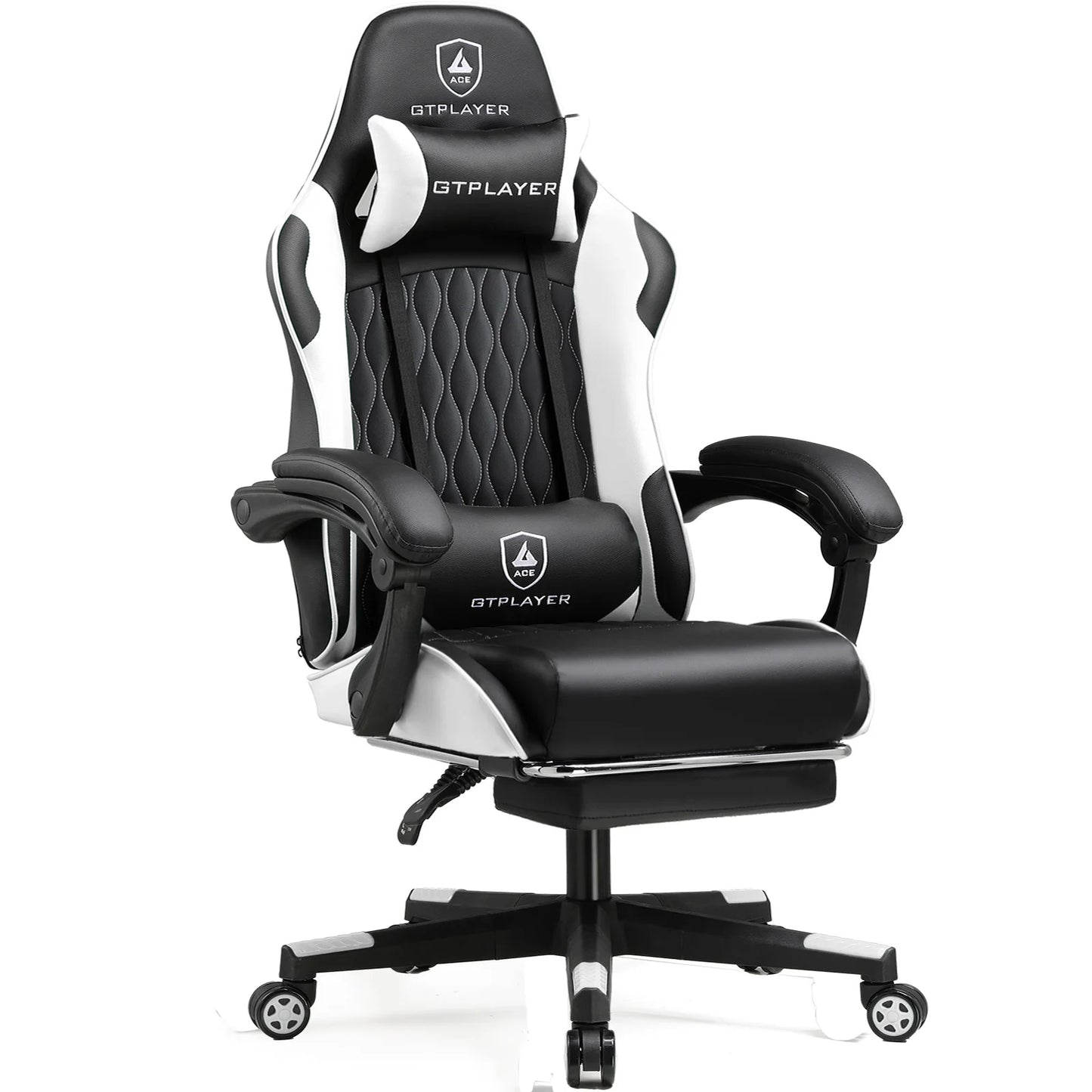 GTPLAYER Gaming Stuhl, Gamer Stuhl, Ergonomischer Bürostuhl mit Fußstütze Verstellbare Lenden und Kopfkissen, Gaming Chair