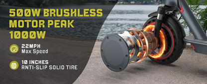 JUICEASE 2025 Solid Tire Electric Scooter 8.5/10 Inch 25/35KM Range Waterproof Escooter 31/35KM/H Fast Speed Scooter Electric