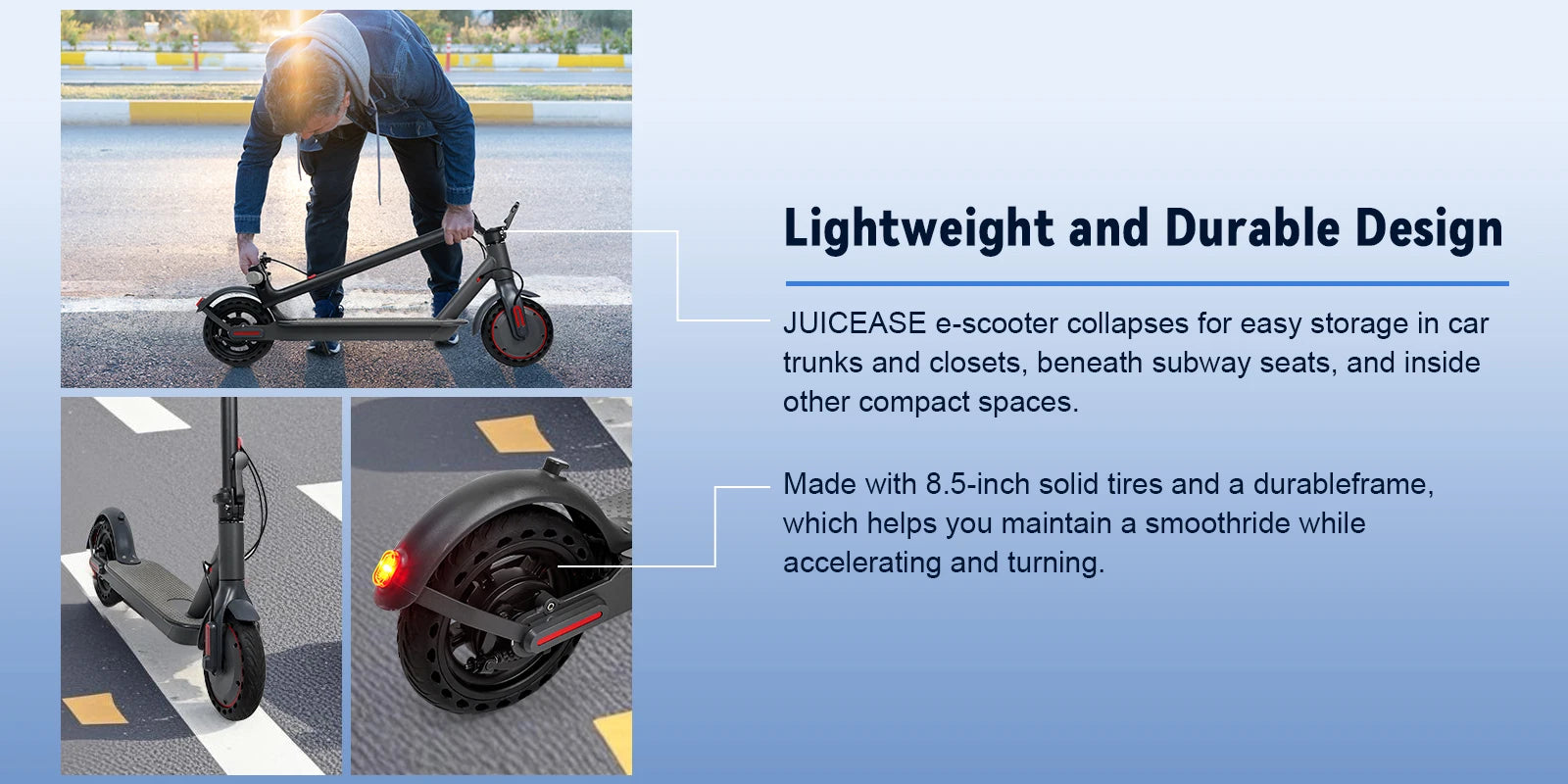 JUICEASE TX01 Electric Scooter for Adults 7.8Ah 350W Powerful Motor up to 31KM/H Speed Smart APP Electric Scooter with 5.2 Chips.