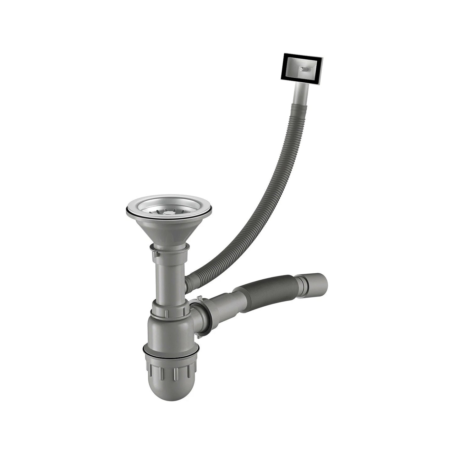 58 x 43 cm große Küchenspüle aus silbernem Inox-Edelstahl mit Abflussbaugruppe – obere Montage für Zuhause