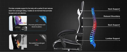 GTPLAYER Bürostuhl Gaming Stuhl Stoff Gaming Sessel Ergonomischer Gamer Stuhl mit Fußstütze, Kopfstütze Lendenkissen, Gepolstert