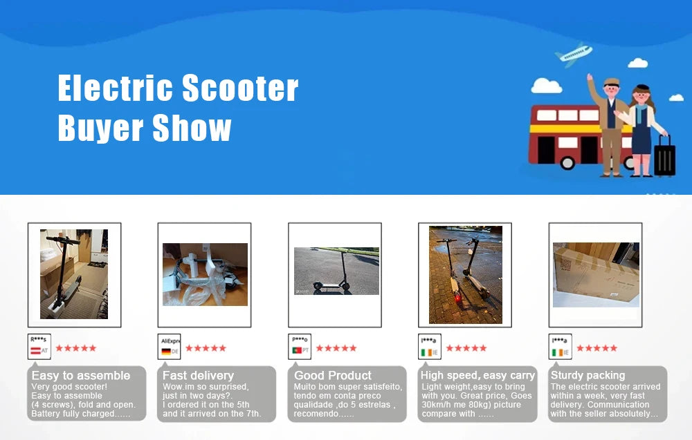 2025 Upgrate AOVOPRO Smart APP Electric Scooter 350W/500W Powerful Motor 36V/42V 25-45KM  Range Adults EScooter with Dual Brake.