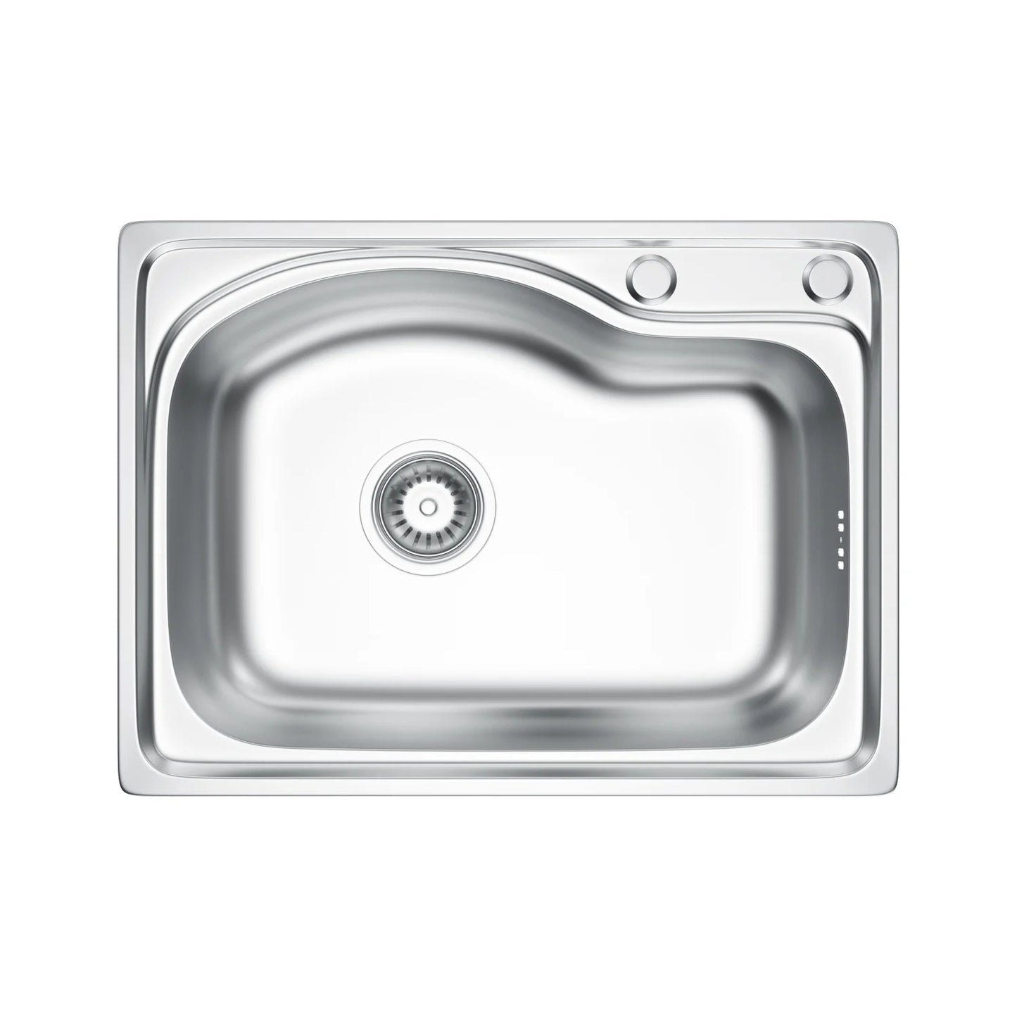 58 x 43 cm große Küchenspüle aus silbernem Inox-Edelstahl mit Abflussbaugruppe – obere Montage für Zuhause