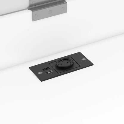 Faltbarer Schreibtisch 120×55cm – Multifunktional, klappbar, mit europäischen Steckdosen, zum Verstecken auf dem Schreibtisch