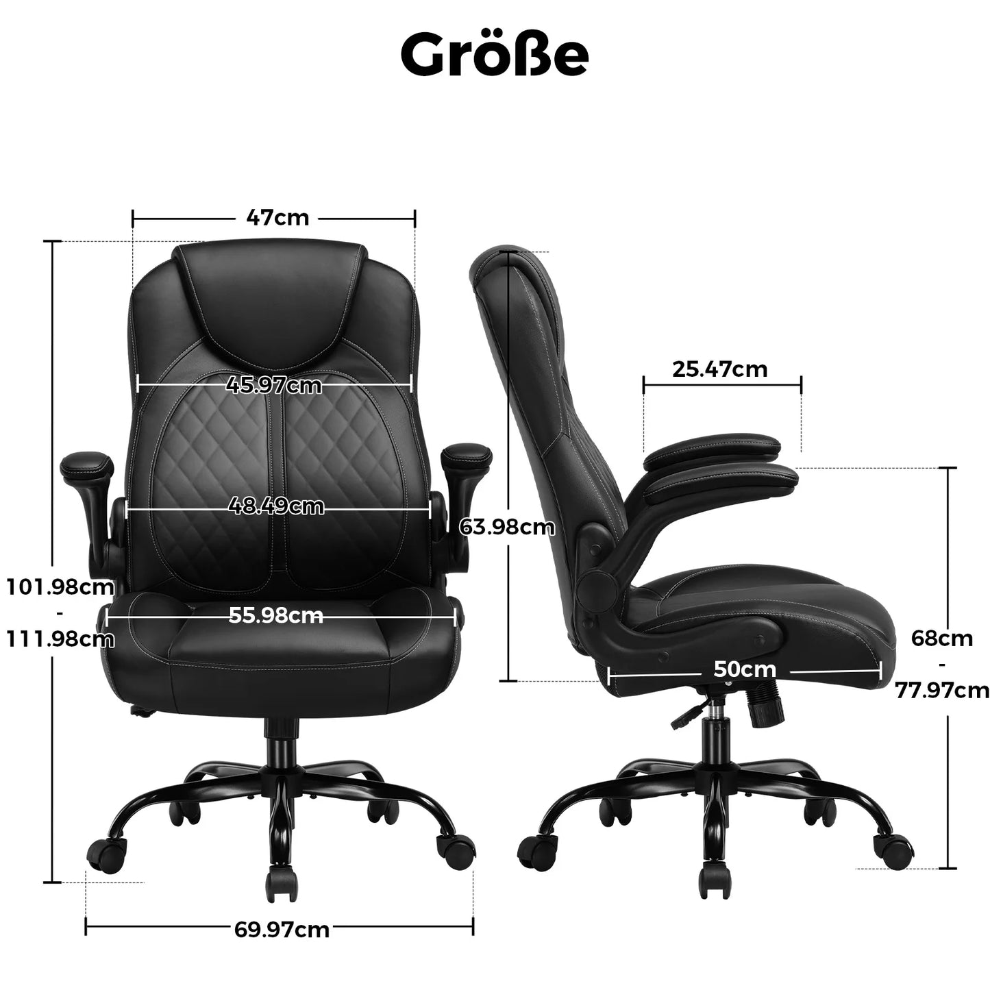 GTPLAYER Gaming Stuhl mit hochklappbarer Armlehne, Gamer Stuhl mit Schaukelfunktion, Ergonomischer Computer Gaming Stuhl