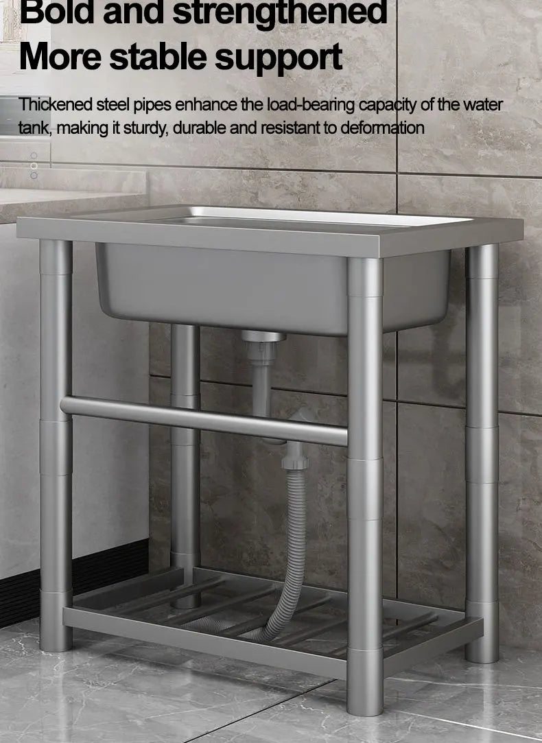 304 stainless steel sink, single-sink sink, household vegetable-washing sink, under-sink sink, large single sink, kitchen water