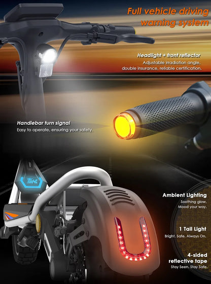 Kukirin A1 Folding Electric Scooter, 800W 48V 13Ah Battery, 10" Vacuum Tire, 45km/h Max Speed 45km Range Front & Rear Disc Brake.